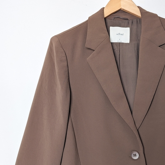 ❌SOLD❌WILFRED Sorrento Blazer Single  Breasted Caramelized Brown M Aritzia - Picture 3 of 10